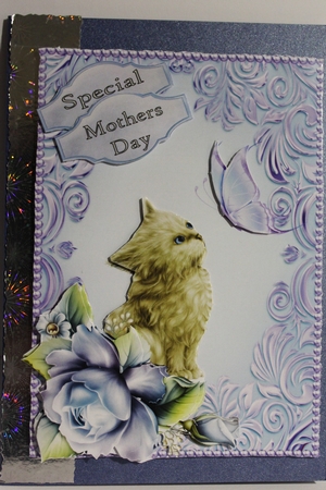 The Kitten and the Butterfly - A4 cardmaking sheet - Decoupage by Moira Paterson  (Ornella)