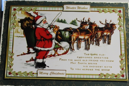Vintage Father Christmas Decoupage Topper by Moira Paterson  (Ornella)
