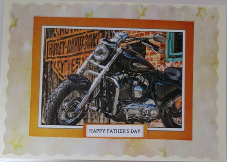 Harley Davidson Motorcycle Pyramid Birthday Card by Moira Paterson  (Ornella)