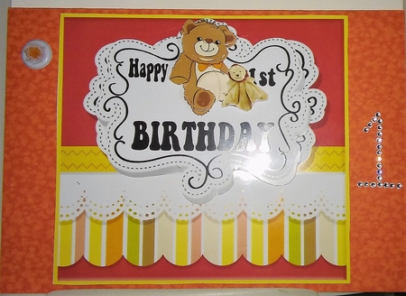 Its a Boy 1st Birthday Bear Card Topper by Moira Paterson  (Ornella)