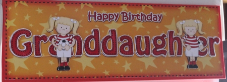 Large DL Happy Birthday GRANDDAUGHTER 3D decoupage by Moira Paterson  (Ornella)