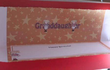 Large DL Happy Birthday GRANDDAUGHTER insert by Moira Paterson  (Ornella)