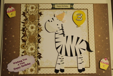 Three Years Old Today 6 x 6 by Moira Paterson  (Ornella)