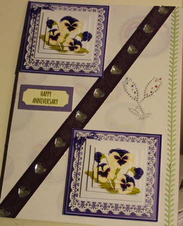 Pansy on Butterfly lace Pyramage Sheet by Moira Paterson  (Ornella)