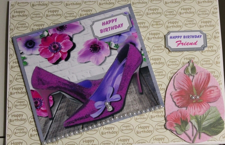 Purple shoes, lilac and purple flowers by Moira Paterson  (Ornella)