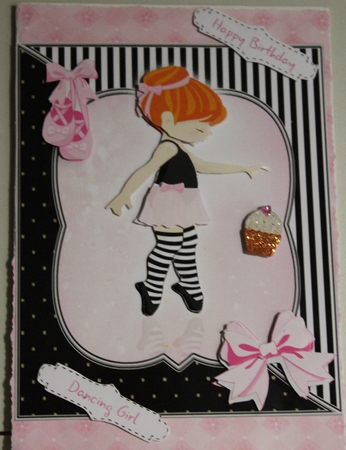 Little Dancing Girl card Topper by Moira Paterson  (Ornella)