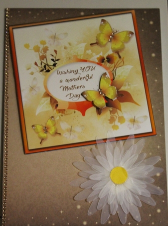 Soft Yellow Butterfly Card Topper - Mothers Day by Moira Paterson  (Ornella)