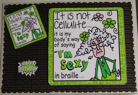 I am sexy! dotty in green glitter frame 8x8 by Moira Paterson  (Ornella)