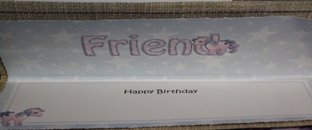 Large DL Happy Birthday FRIEND insert by Moira Paterson  (Ornella)