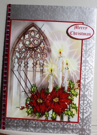 Candles & Poinsettias Diamond Pyramage by Moira Paterson  (Ornella)