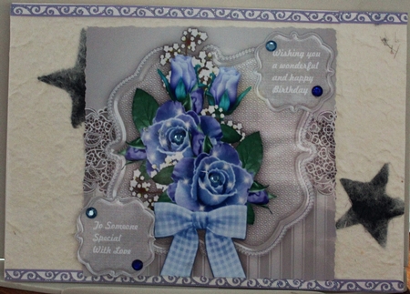  Card Topper Blue Bouquet by Moira Paterson  (Ornella)
