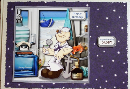 Popeye with aftershaves by Moira Paterson  (Ornella)