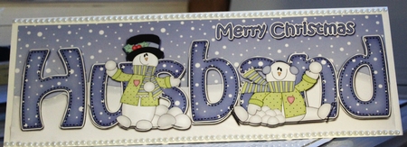 Large DL Merry Christmas HUSBAND 3D decoupage  by Moira Paterson  (Ornella)