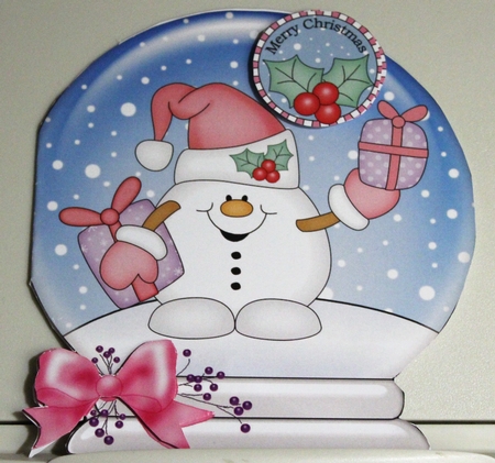 Christmas Snow Globe Shaped Card - Snowball Sam has Presents by Moira Paterson  (Ornella)