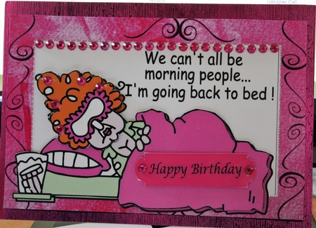 Lazy stella in bed (pink) A5 by Moira Paterson  (Ornella)