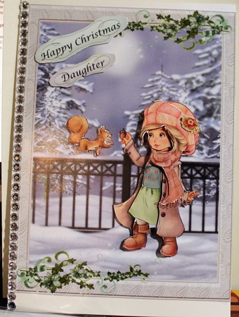 Winter girl & Squirrel in the snow by Moira Paterson  (Ornella)