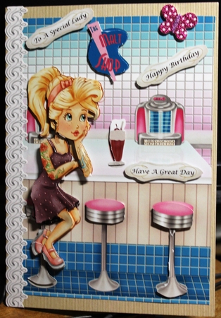 Girl with Tattoos sitting in Malt Shop Mini Kit - 3 sheets by Moira Paterson  (Ornella)