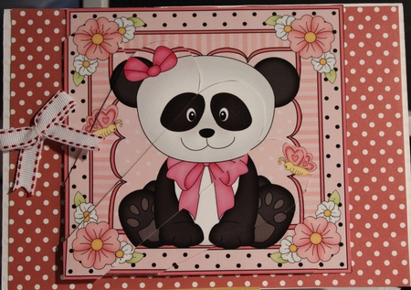 Cute Little Panda Bear Fan Pyramage Topper by Moira Paterson  (Ornella)