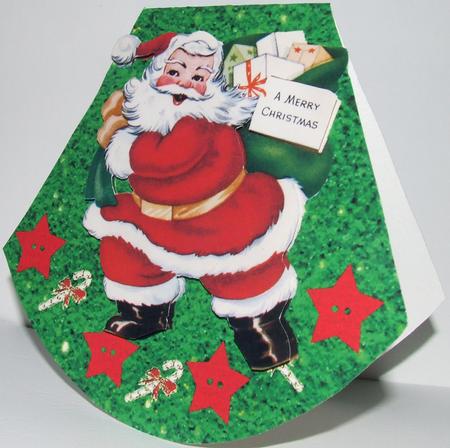Retro Santa Wobble Card by Monica Bourne