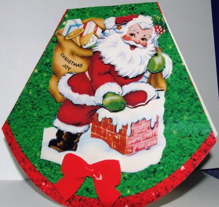 Retro Vintage Santa Christmas Wobble Card by Monica Bourne