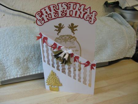 Christmas Decorated Stairs Card by Monika Hall
