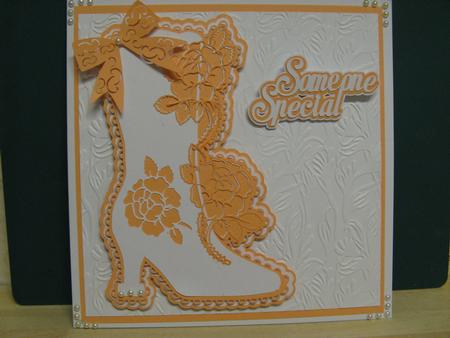 Flourished Patterned Boot Card by Monika Hall