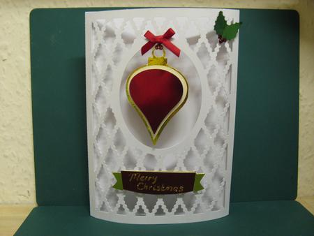 Christmas Bauble Dome Card by Monika Hall
