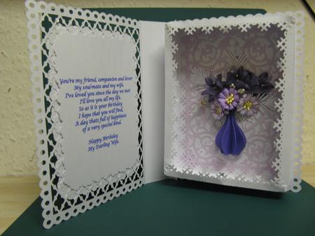 Floral Folded Faux Book Card by Monika Hall