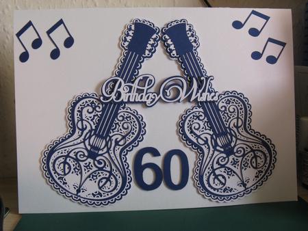 Birthday Wishes Guitar Card by Monika Hall