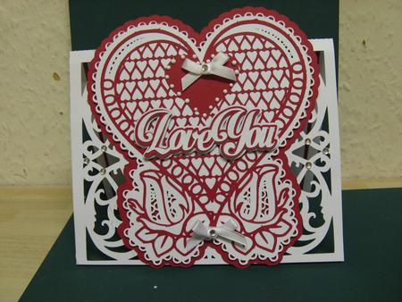 Love You Heart Card by Monika Hall