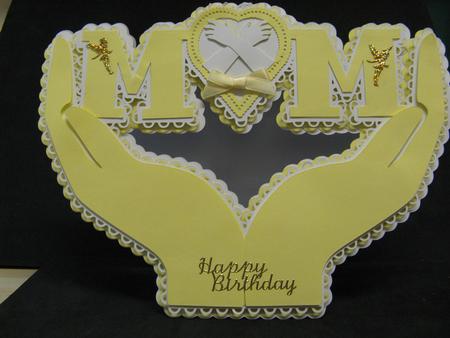 Cupped Hand Mum Card by Monika Hall