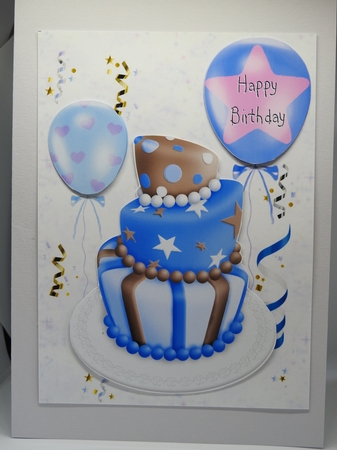 Topsy Turvy Birthday Blue by Moragh Hunt