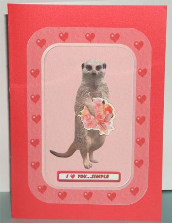 Meerkat Pop Out Heart Card by Moragh Hunt