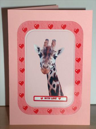 Giraffe with Heart Pop Out Card by Moragh Hunt