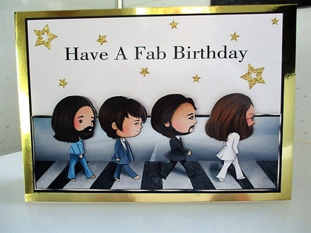 Beatles Abbey Road Over the Top Large Card by isobel bulloch