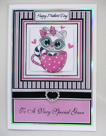A5 Cup of Love Card Front with toppers and sentiments  by isobel bulloch