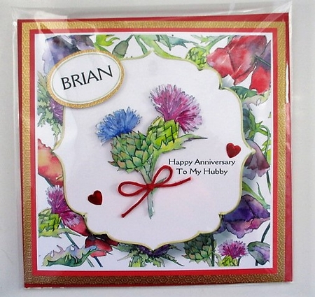 6x6 Watercolour Floral - Thistle by isobel bulloch