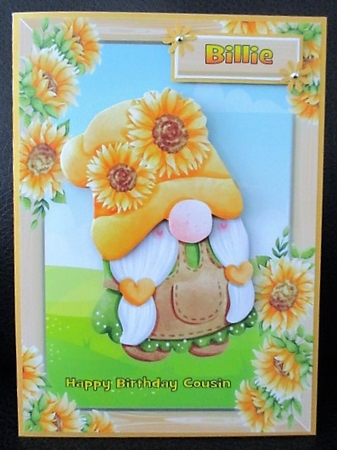 Gonk With A Sunflower Hat A5 by isobel bulloch