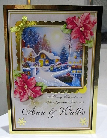 A5 Christmas Scene 19 - Card Front, Topper, Decoupage & Sentiments by isobel bulloch