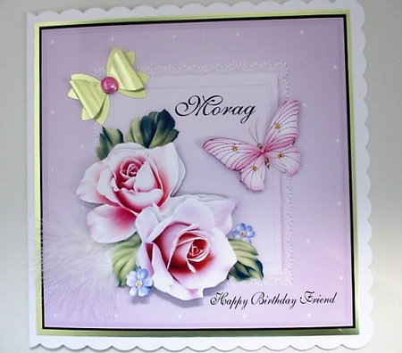 Shabby Chic Roses - Card Front with Step-by-Step by isobel bulloch