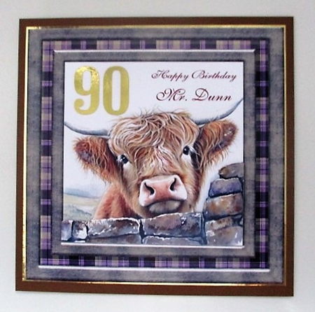 Nosy Highland cow card front 1 by isobel bulloch