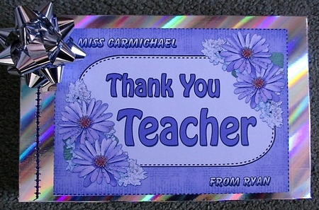 5x7 Thank You Teacher Daisies 3D Step by Step Decoupage by isobel bulloch