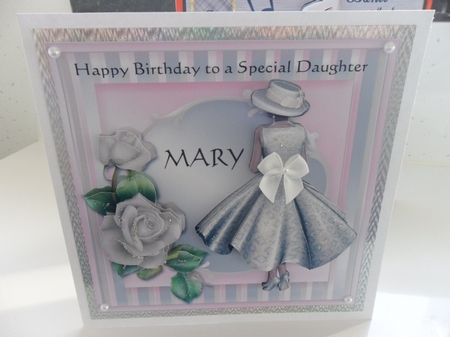 Elegant Lady With Roses Card Front by isobel bulloch