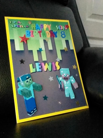 Minecraft Birthday Card by isobel bulloch