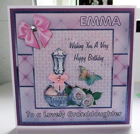Perfume, Butterfly & Roses Birthday Card by isobel bulloch