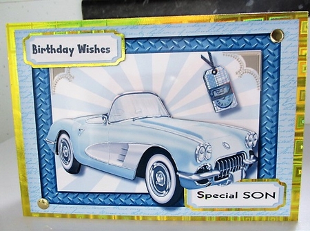 Its A Mans World ? , Blue Retro Car  by isobel bulloch