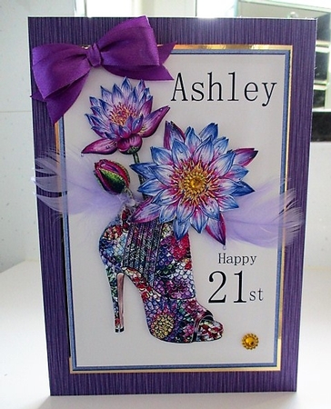 Purple Floral Shoe Decoupage by isobel bulloch