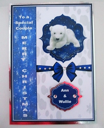 A5 polar bear cub  step by step card front by isobel bulloch