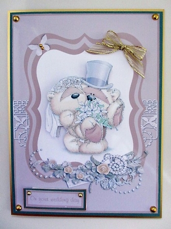 Wedding greeting card with Fizzy Moon couple by isobel bulloch