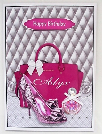 Glitter Shoes & Cerise Handbag by isobel bulloch